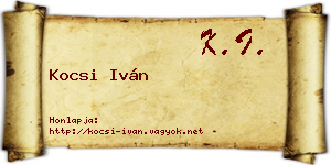 Kocsi Iván névjegykártya
